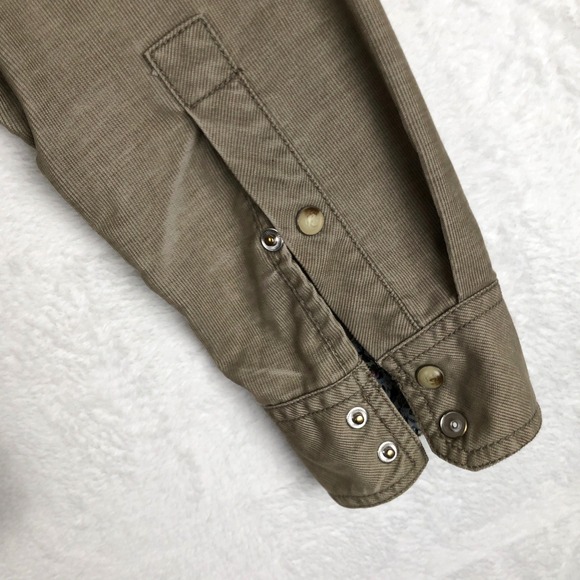 Prana Slim Fit Mens Tan Corduroy Snap Button Long Sleeve Shirt Medium - Picture 11 of 13
